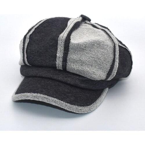 2019 Ladies Black Octagonal Cap Cotton Ladies Autumn And Winter Warm Beret Fashion Beret Cap Retro Painter Hat C13