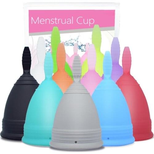 1/2 piece female cup medical grade silicone menstrual cup feminine hygiene reusable Copa female menstrual cup