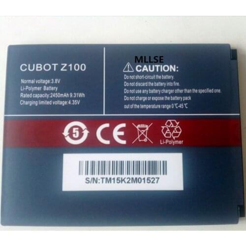 10PCS MLLSE Z100 2450mah battery For CUBOT Z100/Z100 PRO Mobile phone battery