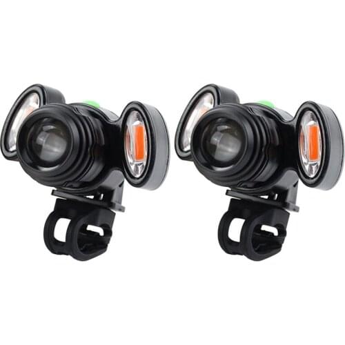 2Pcs Waterproof Ipx6 Bike Light Super Bright Usb Rechargeable T6 Led Bike Bicycle Light Headlight Cycle Lamp(Black)