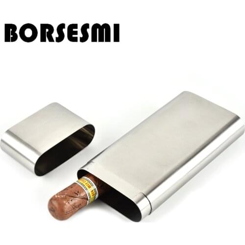 2018 New Stainless steel 3 cigar tube box portable metal tobacco humidor 3 in 1 smoker tube travel cigar case gadgets