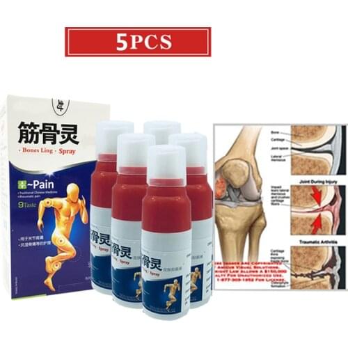 5PCS/lot Bones Ling Pain Relief Spray Rheumatism Arthritis Muscle Sprain Knee Waist Pain Back Shoulder Spray Tiger Orthopedic