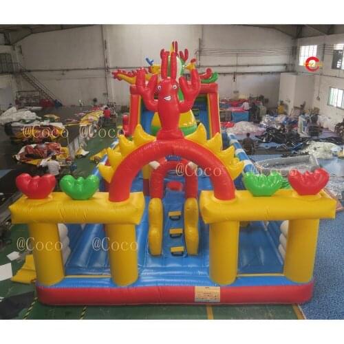 Free ship to sea port!New style kids inflatable bouncy castle ,funny inflatable playground with bouncer and slide boncer combos