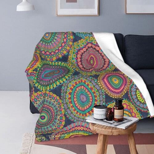Bohemia Blanket Fleece Printed Traditional Moroccan Colored Breathable Lightweight Throw Blankets for Bedding Travel Bedspreads