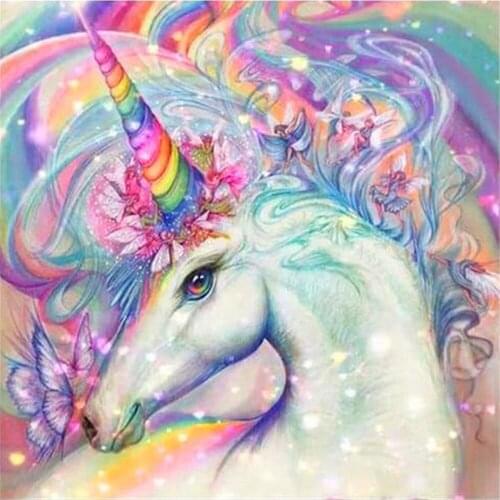 Cartoon Rainbow Unicorn Horse Animal DIY Cross Stitch Embroidery 11CT Kits Needlework Craft Set Printed Canvas Design