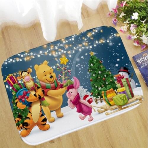 Disney 40x60cm Doormat Cartoon Decorative Hallway Entrance Doormat Non Slip Bathroom Carpet Home Decor Absorbent Kitchen Rug
