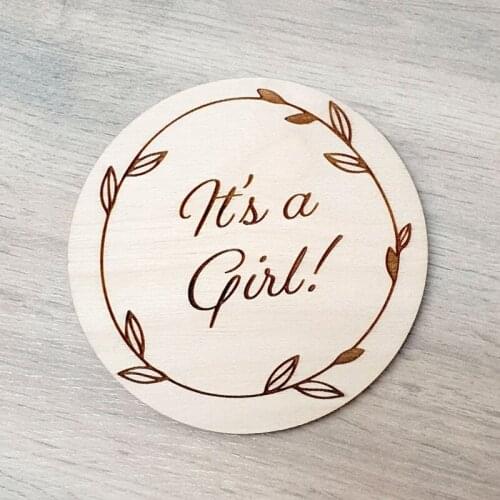 Its a Girl! Baby Announcement magnets , Milestone Cards, Wooden save the date magnets , Baby Shower Gifts