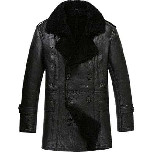 Leather Jacket Real Fur Coat Sheep Shearling Fur Coat Men Short Winter Coat Men Wool Jacket 2020 Veste Homme 158 YY725