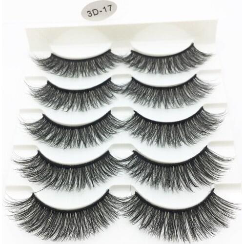 LTWEGO 5 pairs faux 3d mink lashes new fluffy wispy false eyelashes natural long eyelash extension makeup handmade fake lashes