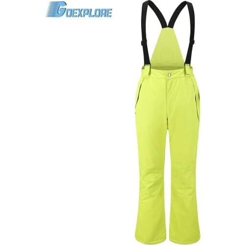 Goexplore Skiing Pants With Straps Men Snowboard Snow Pants Waterproof warm Breathable Ski Trousers for women Thicken Winter