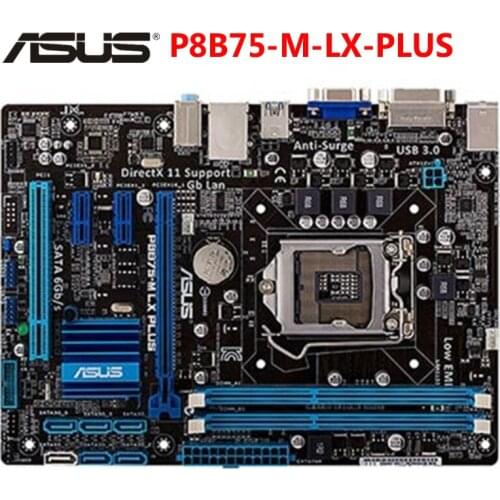 LGA 1155 ASUS P8B75-M LX PLUS Motherboard DDR3 16GB B75 P8B75-M LX PLUS Desktop Mainboard Systemboard SATA III PCI-E 3.0 Used