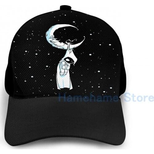 Fashion Moon Knight Basketball Cap men women Graphic print black Unisex adult hat