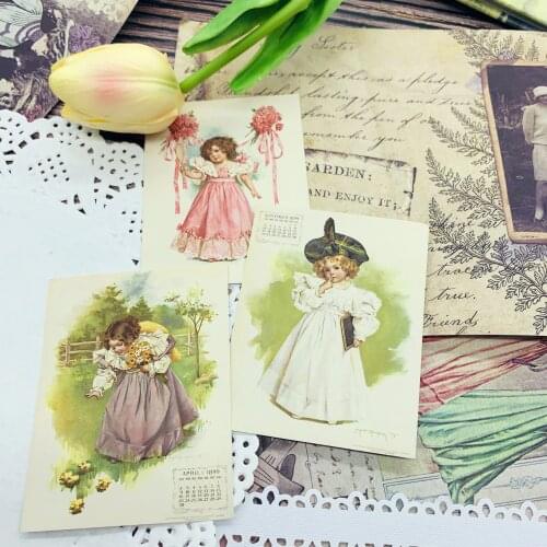 Vintage Victorian girl stickers DIY scrapbooking junk journal album mobile phone diary happy planner decoration stickers