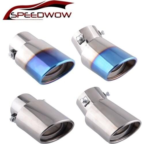 SPEEDWOW Car Exhaust Muffler Tip Stainless Steel Pipe Trim Universal Modified Car Rear Tail Throat Exhause Liner Burnt Tip
