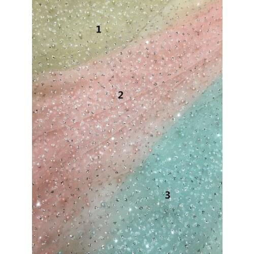 Newest Embroidery Tulle French Lace Nigerian Lace Hot Sale African Net Lace Fabric SYJ-6258 with glued glitter