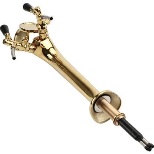 NEW Beer Tap Faucet Draft 2 Lines Golden Tower for keg Kegerator