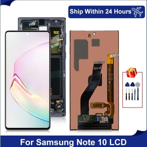 Original 6.3" Note 10 Display For Samsung Galaxy Note 10 LCD Display Touch Screen Digitizer Replacement Parts N970F N970U LCD
