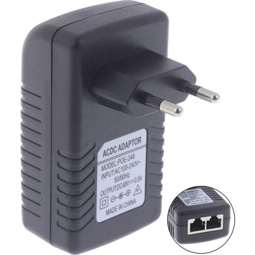 Security Surveillance POE Power Supply 48V 0.5A 24W POE Wall Plug POE Injector Ethernet Adapter IP Camera Phone EU Plug
