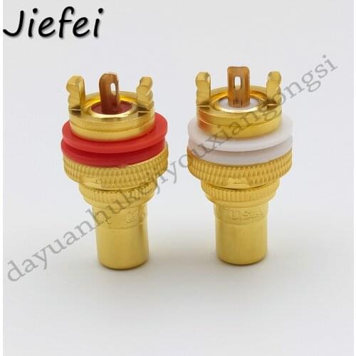 Gold plated RCA socket panel mount one pair matt surface Selling