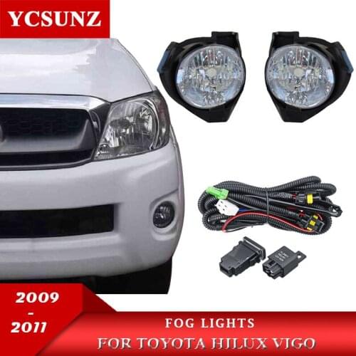 Driving Fog Lights Lamp With Wire Harness Bulb Switch Replacement Accessories For Toyota Hilux Vigo 2009 2010 2011