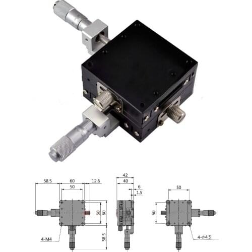 13mm*13mm XY-Axis Stages Replacement Linear Stage Ball Bearing Manually Platform 0.01mm