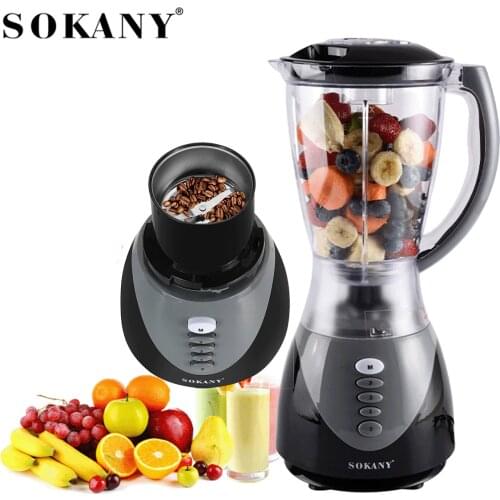 SOKANY 1.5L Personal Blender Mixer Juicer Fruit Food Processor 2 In 1 Professional Power Bean Coffee Grinder Juicer 220-240V