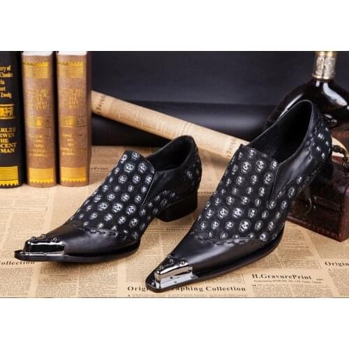 Spring Prom Dress Handmade Pointed Toe Sliver Metal Skull new style Suede Genuine Leather Loafers Men Casual shoes Mens Flats