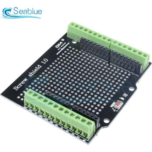 Proto Screw Shield for Arduino Open Source Reset Button D13 LED NEW For Breadboard 3.81 Terminal Double-sided PCB SMT Solder DIY