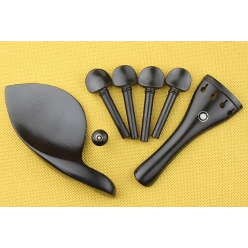 1 set high quality ebony violin parts fittings 4/4 size violin parts accessories