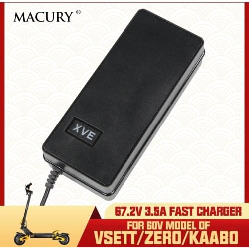 Universal GX16 3-Pin 67.2V 3.5A Li-Ion Battery Fast Charger for 60V ZERO 10X VSETT 10+ KAABO 10 Electric Scooter Quick Charger