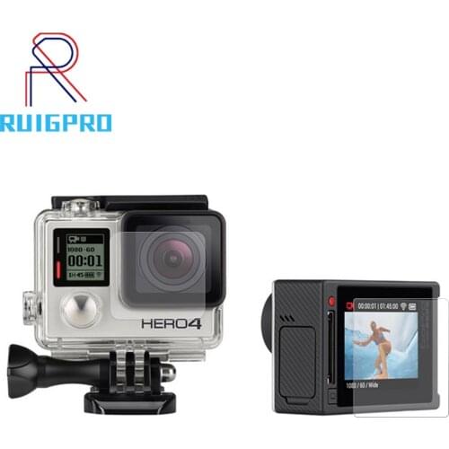 Screen Protector Ultra Clear LCD + Camera Housing Glass Lens Protector Film for GoPro HERO 4 Silver Camera Go pro Accessories