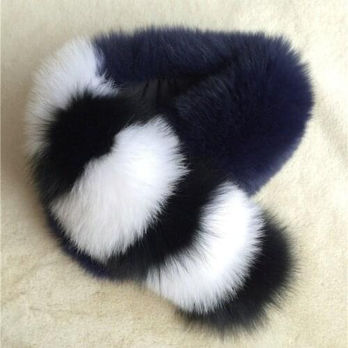 Womens scarf Fashion real Fox Fur Collar Scarf Shawl Womens Wrap Stole Scarves Solid New Winter Scarf big Fox Fur Collar bule