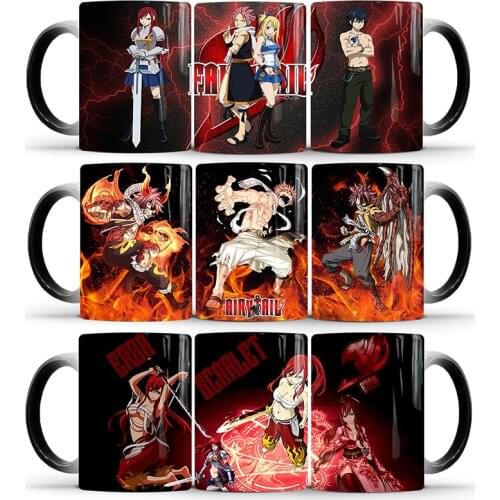 1Pcs New 350ml Japanese Animation Fairy Tail Cold and Hot Water Color Changing Mug Ceramic Milk Coffee Cup Gifts for Friends