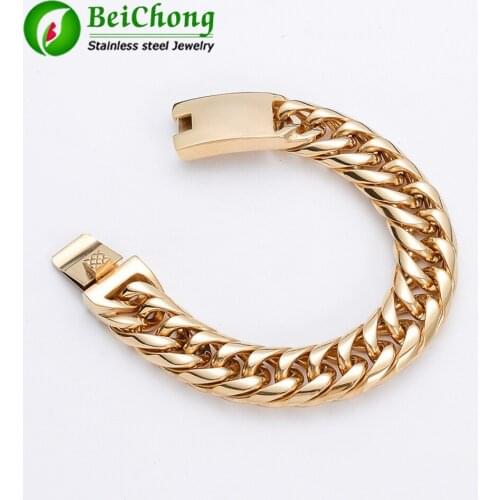 10pcs BC Heavy Curb Wide Biker Mens Boys Chain 316L Stainless Steel Chain Bracelet Wholesale Jewelry