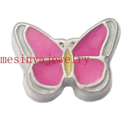 10pcs red butterfly floating charms for glass locket Min amount $15 per order mixed items, FC-199