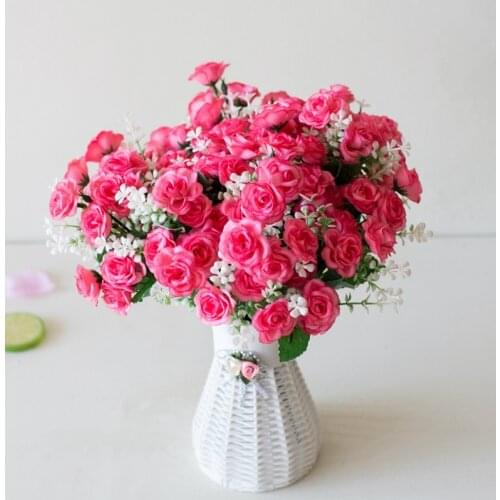 15 flower heads mini rose High-grade artificial flower false blossom home improvement 10 pcs/unit