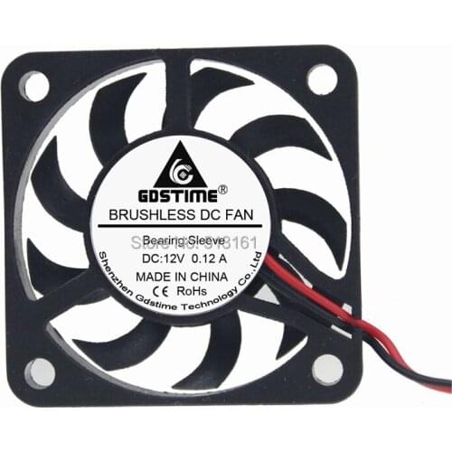 50Pcs Gdstime 12V 2Pin 40mm 4cm 40x40x7mm Mini DC Brushless Cooling Cooler Case Fan