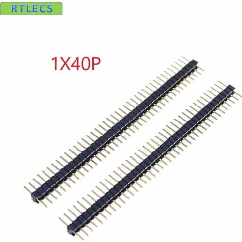 500pcs 1x40 P 1.27mm Pitch Pin Header single row Male straight gold plated Rohs