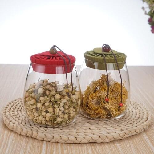 600ml cloth Lid Glass Airtight Canister Storage Bottles Jars Grains Tea Leaf Coffee Beans Candy Food Jar Home Storage Gifts