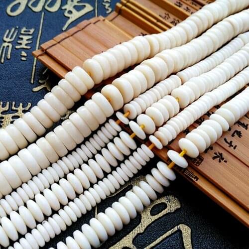 White Bodhi Root Flat Loose Spacer Bead Tibetan Jewelry Findings Beads - DIY