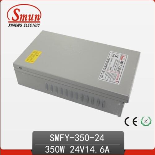 CE RoHS Approved 350W Metal Case Single Output Reliable Rainproof Switching Power Supply SMPS 350W 24V 14.6A (SMFY-350-24)