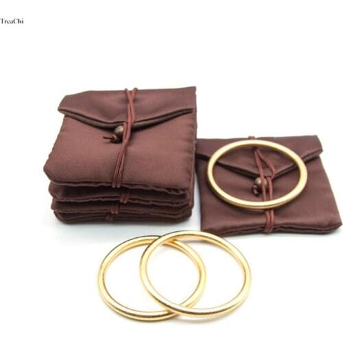 Wholesale 10Pcs/lot Brown Bracelet Earring Pendant Protection Bag Bangle Nacklace Ring Storage Bag Jewelry Organizer Case