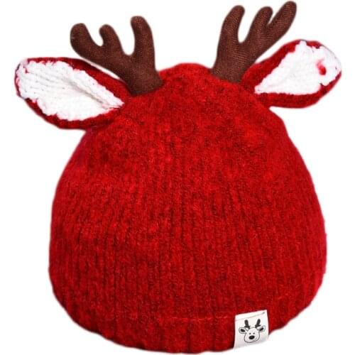 Childrens beanie winter Christmas hat baby knitted hat Christmas hat New Year 2021
