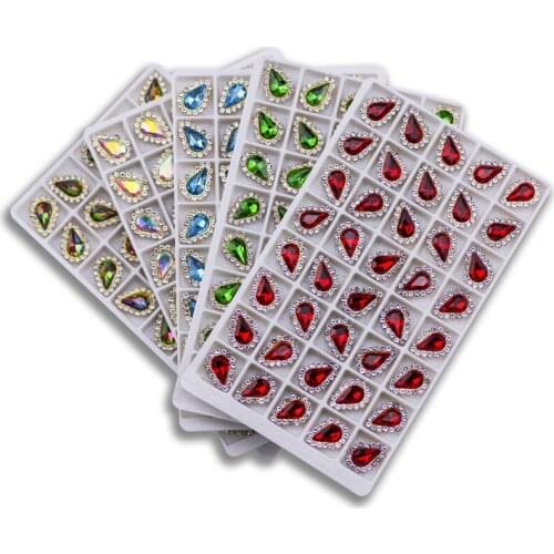 Clothing design Rhinestone drop shape 6x10mm glass luster crystal strath claw sewing clothes ozdoby on rhinestone