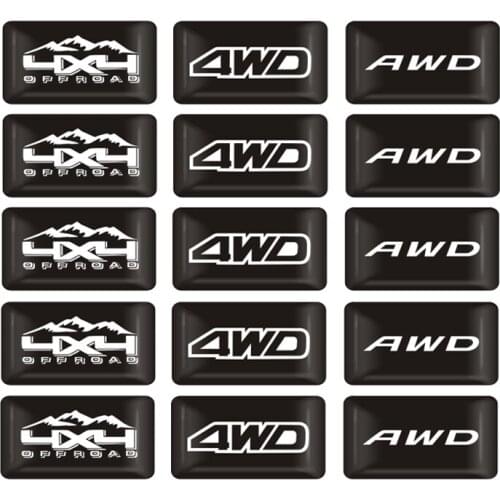 10Pcs 3D Sticker 4WD Emblem 4X4 Badge Decal Car Styling for Honda CRV Accord Civic Suzuki Grand Vitara Swift SX4 Sticker