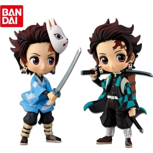 Bandai Genuine Qposket Demon Slayer Kamado Tanjirou Q Version Anime Action Figures Collectible Model Ornaments Toys for Kids