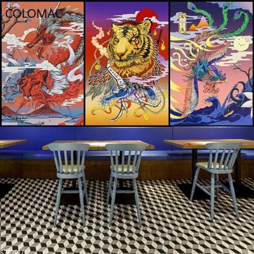 Colomac Custom Japanese Style Prajna Tattoo Shop Decoration Background Wallpaper Decoration Mural Kitchen Ornament Drop Shopping