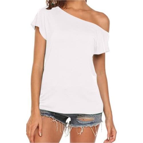 Women Cotton T Shirt Harajuku O-neck Korean Solid Summer Top Basic Off Shoulder Solid Color Tshirt Femme Рубашка Женская #YJ