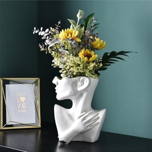 Artistic Portrait Vase Ceramic Personality Vases Home Decoration Ornaments Simplicity Living Room Decorations Nordic Style