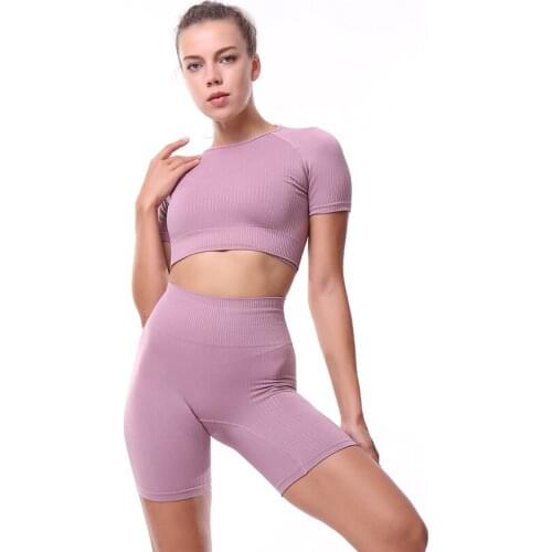 Yoga Sets Women Gym Sports Set Elastic Sports Hight Waist Leggings Sportswear Workout Sets Women Yoga Sets Women Gym Sports Set